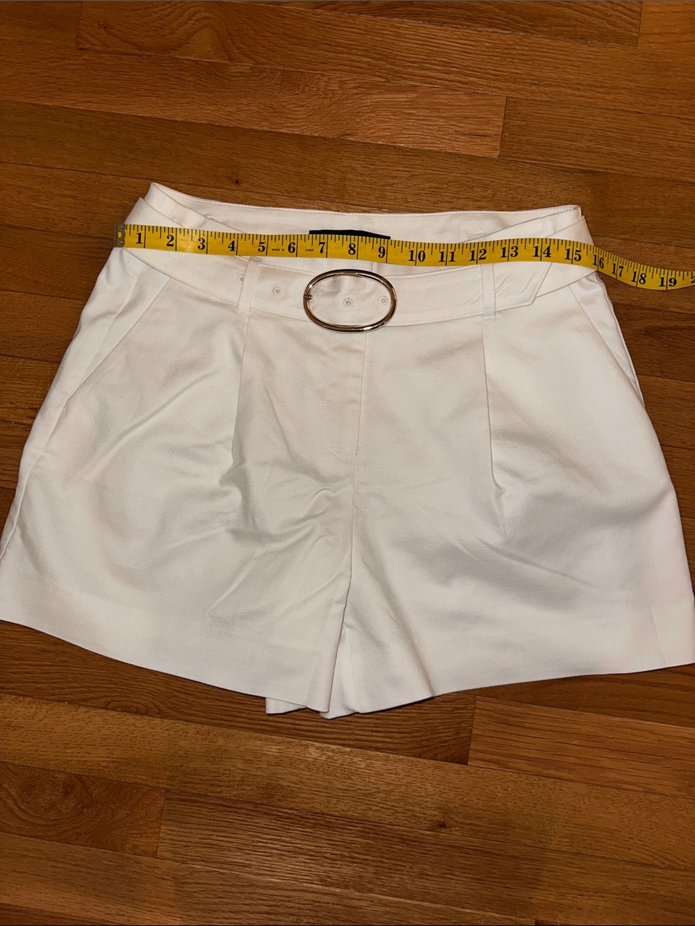 WHBM White High-Waist Belted Women's Shorts